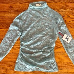 Open Edit Light Blue Lace Blouse